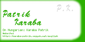 patrik karaba business card